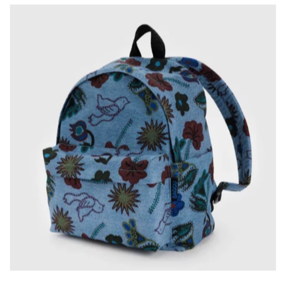 Medium Nylon Backpack: Digital Denim Birds